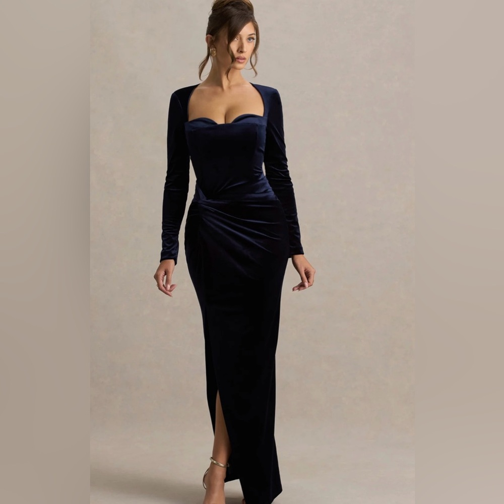 Midnight Blue Long Sleeve Dress
